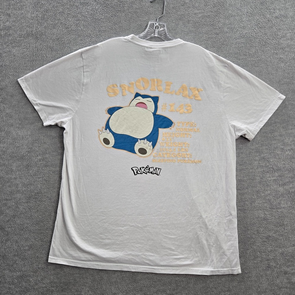 Pokemon Men Shirt 2XL White Logo Snowlax Short Sleeve Tee READ